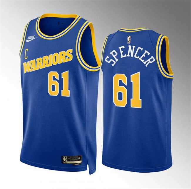 Mens Golden State Warriors #61 Pat Spencer Blue Classic Edition Stitched Basketball Jersey Dzhi->golden state warriors->NBA Jersey